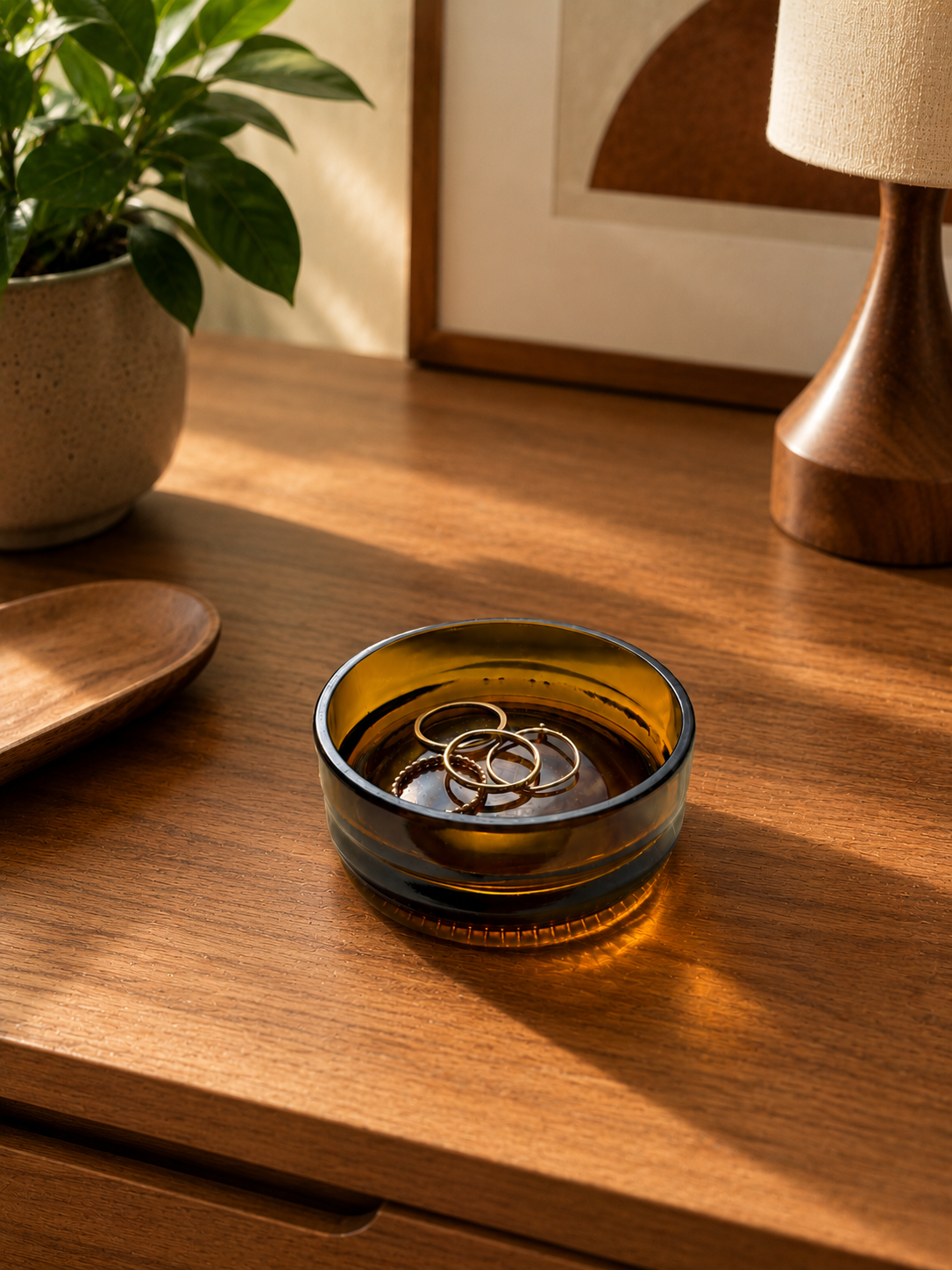 Found Form Amber Ring Dish
